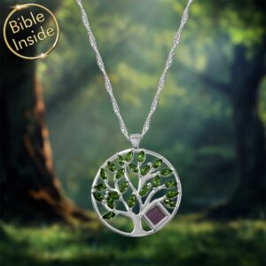 Christian Women's Jewellery Elegant Square Pendant With New Testament Inside From My Nano Jewelry
